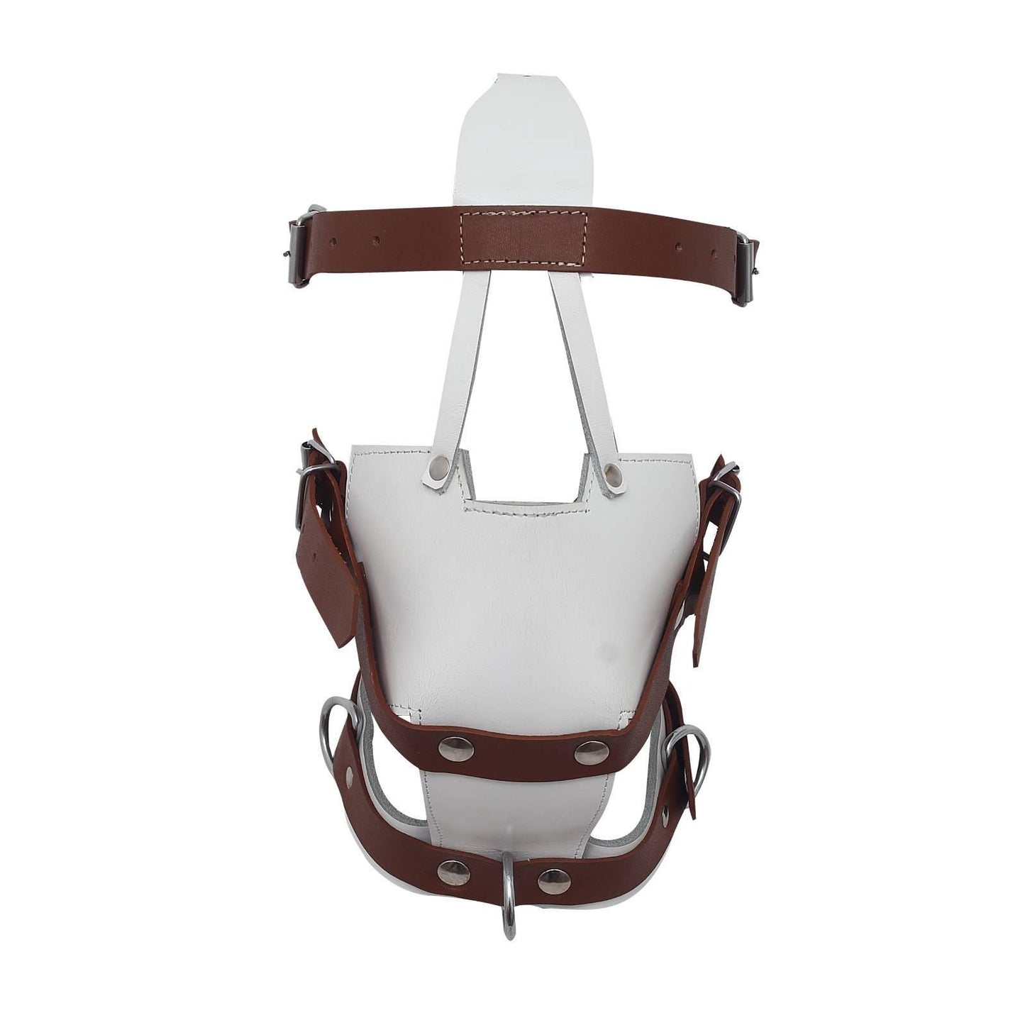 Genuine Leather Face Muzzle, Adjustable Head Harness, Mature