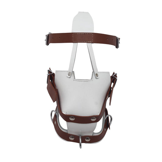 Genuine Leather Face Muzzle, Adjustable Head Harness, Mature
