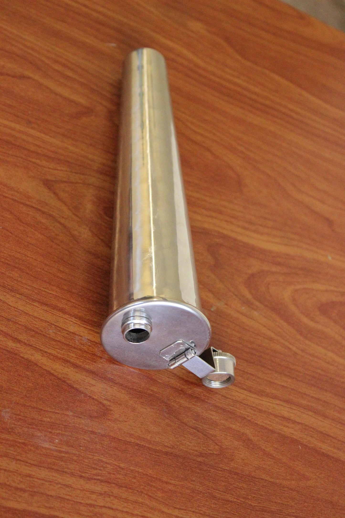 Stainless Steel Saddle Flask, Fox Hunting Baton Design - 11 oz