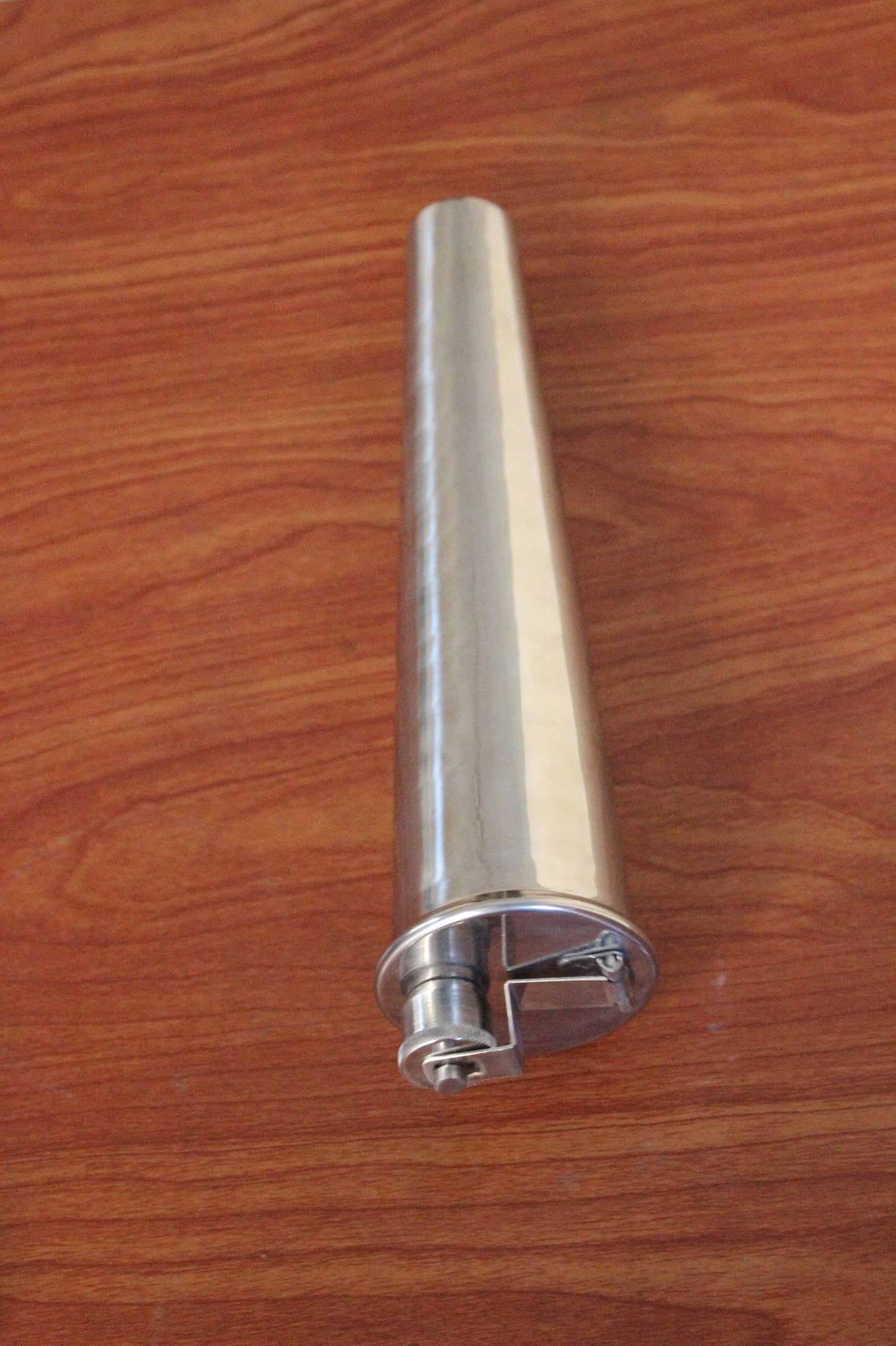 Stainless Steel Saddle Flask, Fox Hunting Baton Design - 11 oz