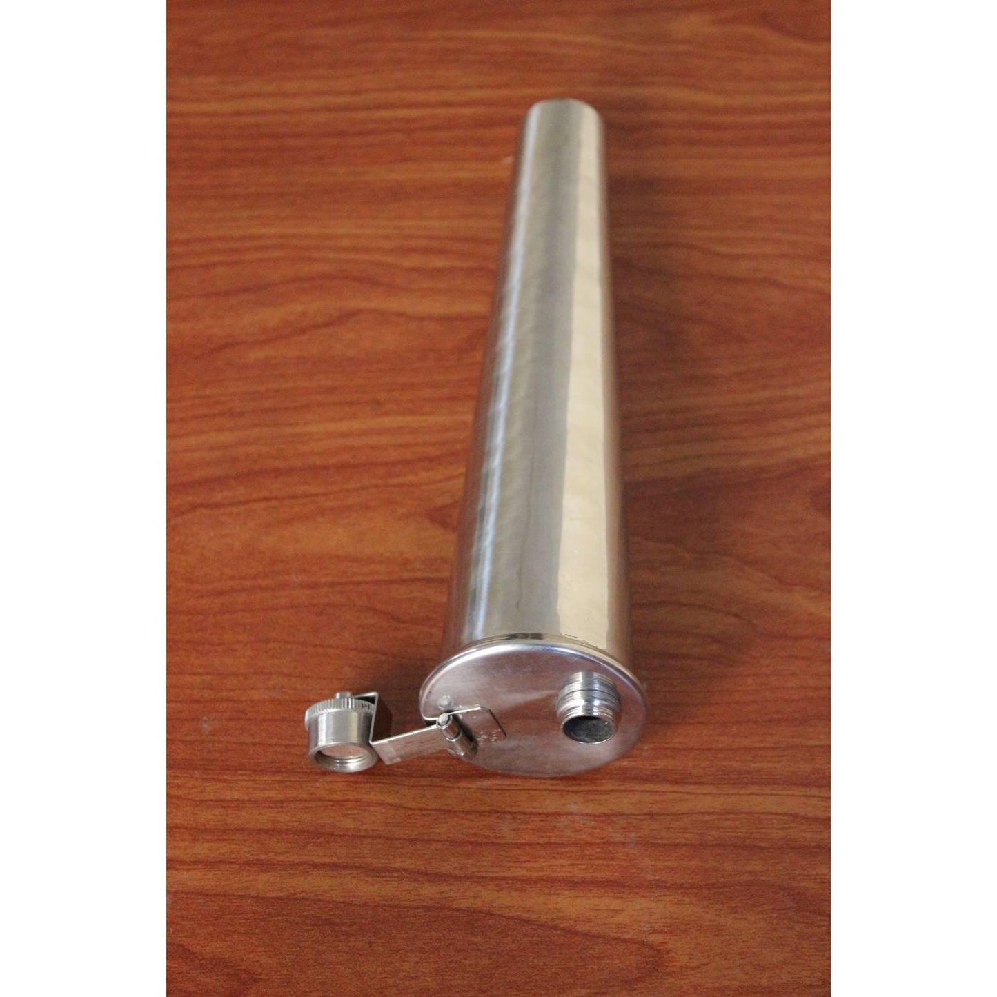 Stainless Steel Saddle Flask, Fox Hunting Baton Design - 11 oz