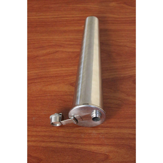 Stainless Steel Saddle Flask, Fox Hunting Baton Design - 11 oz