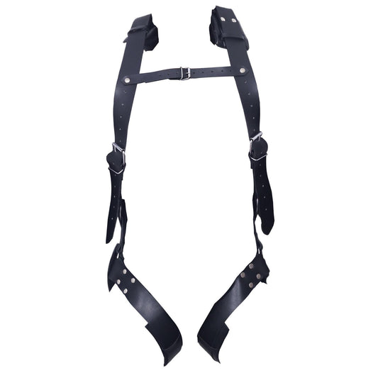 Handcrafted Leather Suspension Sling, Adjustable Shoulder Harness Strap, Cosplay Adult Play Room Fun Mature