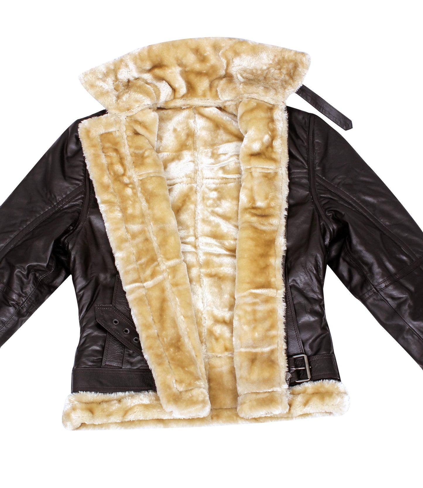Leather B3 Bomber Jacket, Shearling Lined Aviator Winter Coat